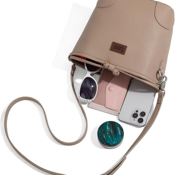 Lee Small Crossbody Bags for Women Drawstring Bucket Purse with Adjustable Strap - Picture 7 of 9